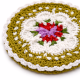 Olive Green Floral Crochet Cotton Yarn Doily